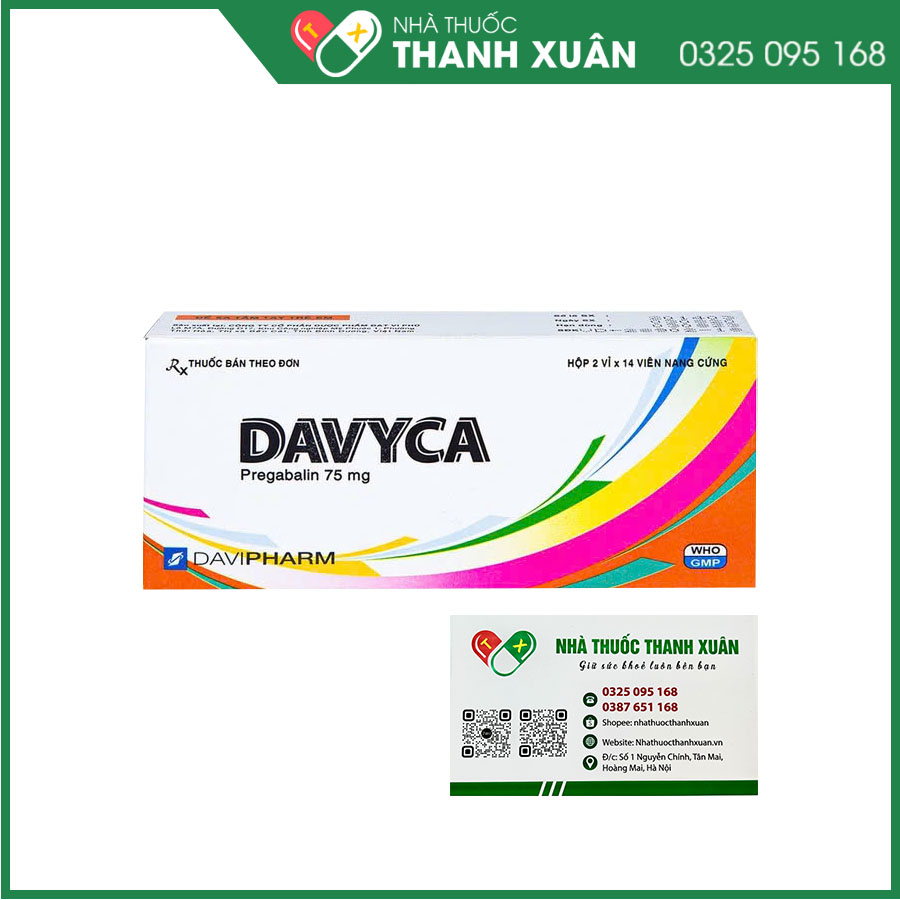Davyca điều trị động kinh cục bộ ở người lớn, rối loạn lo âu lan tỏa, đau dây thần kinh